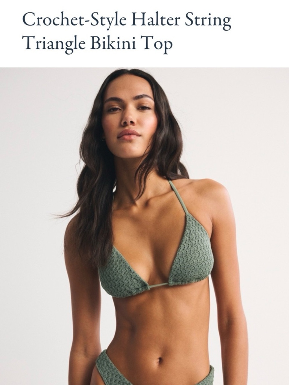 Abercrombie Crochet-Style Halter String
Triangle Bikini Top, NWT